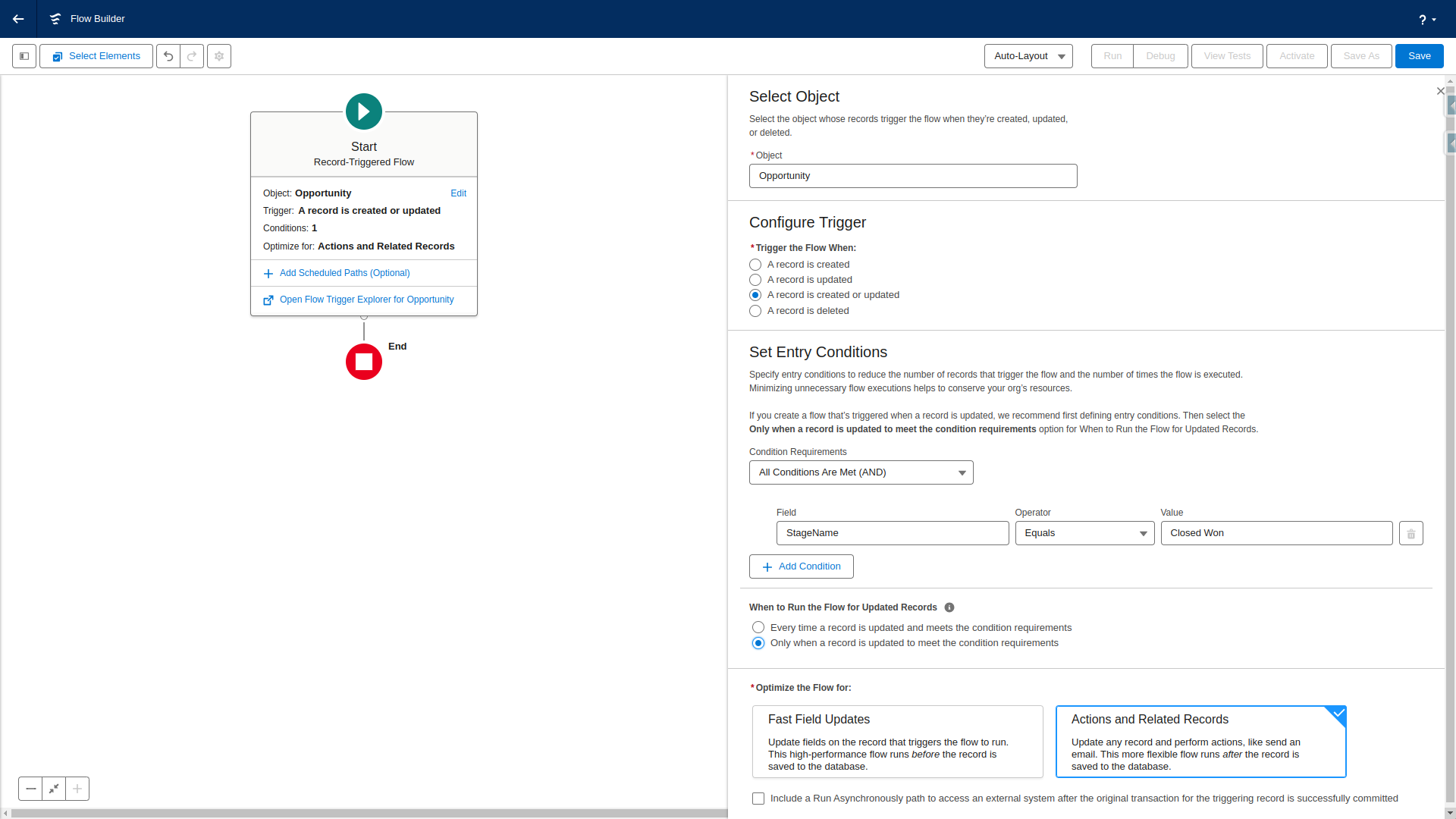 Initial Flow Configuration
